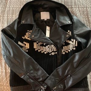 Anthropologie NWT Sweater Moto jacket